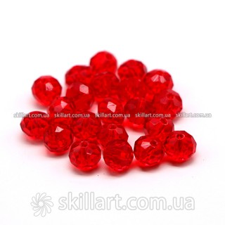 Бусины рондели 8*6мм (красный прозрачный)